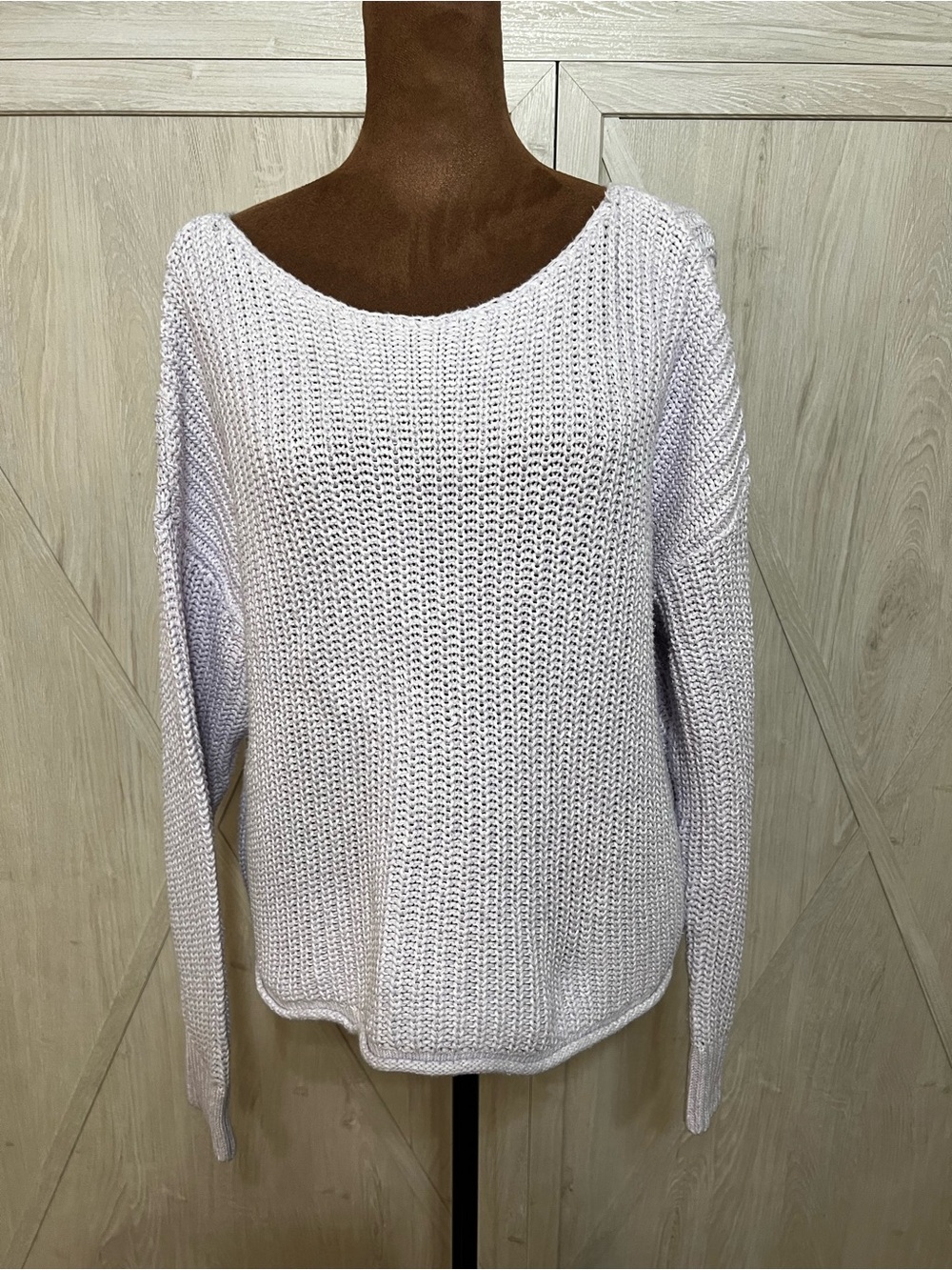 PINK Victoria’s Secret soft Lavender Shaker Knit Sweater M